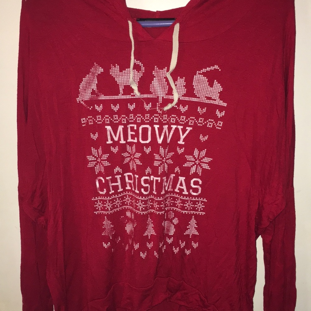 Meowy Christmas Sweatshirt Size Large